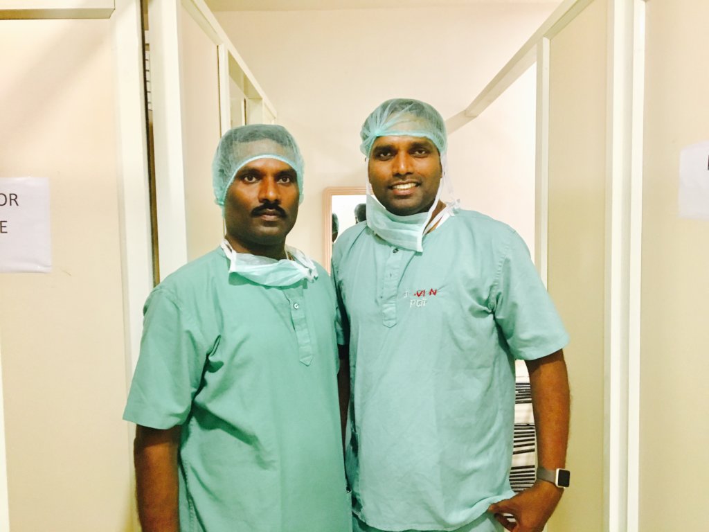 dressed up before surgery theater visit