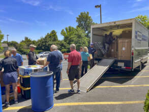 Loading Truck for Shipment to Liberia