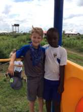 Enjoying the playground with international friends