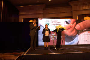 A foster parent about to speak at the conference