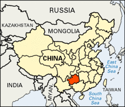 Guizhou Province in Red