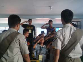 Boys scout always ready to serve !