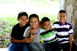 Happy boys anticipating delicious treats