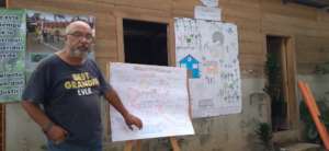 Don Armando explaining the Casa-Granja