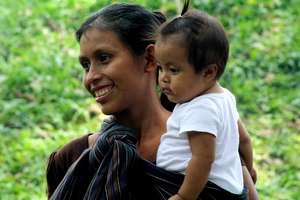 A proud participant with her daughter