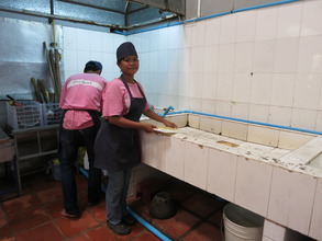 using the water system to wash in training school