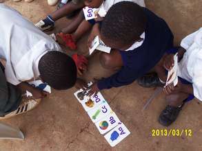 Children during a reading exercise