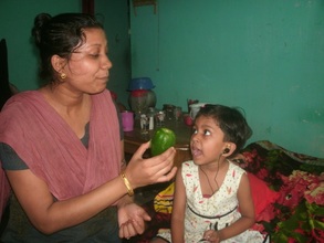 You're helping Mishu communicate with her mom.