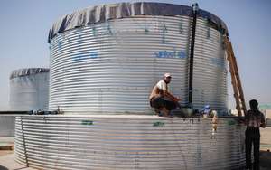Water tank in Zaatari Camp