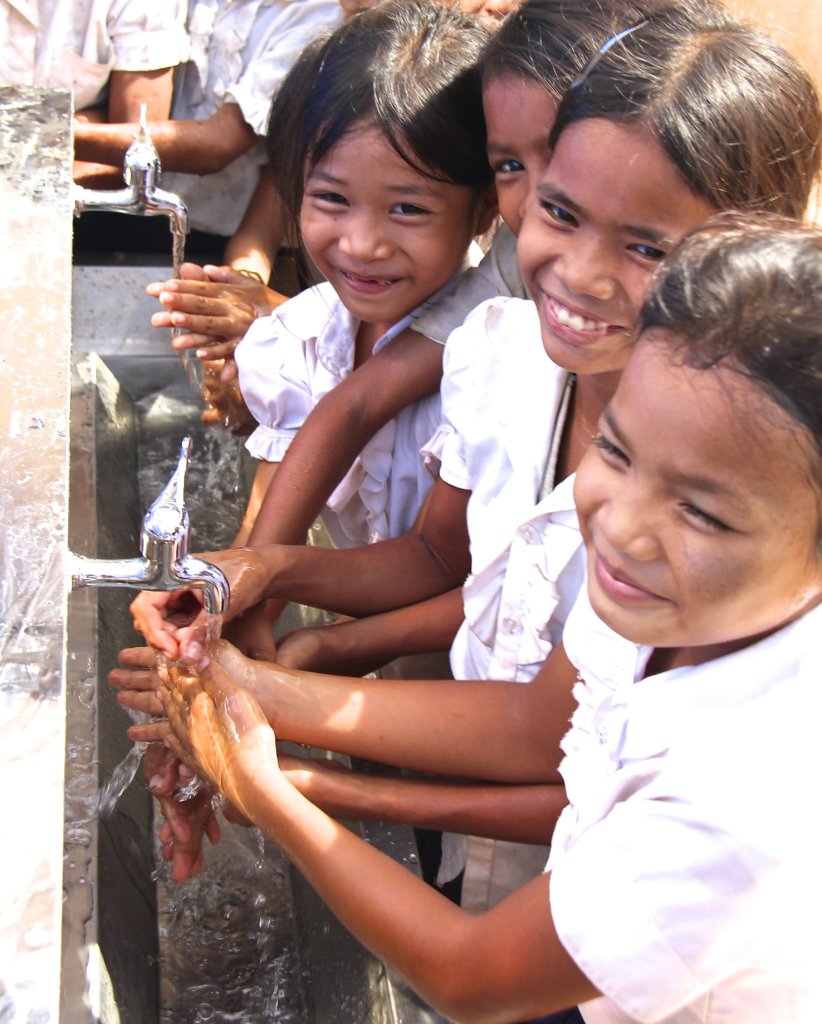 Children accessing clean water
