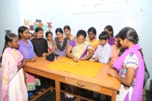 Learning Blouse Cutting work