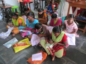 Stitching the Hand embroidery work