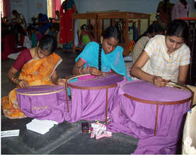Girls practicing Maggam work