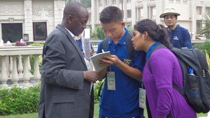 During the field - with a GLOBE Scientist.