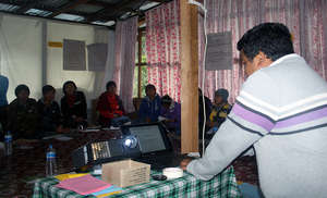 Training children on Flood Early Warning System