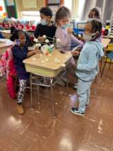 Children participate in basic STEM activities