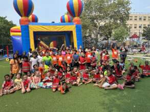 A visit to the " bouncy house", always a favorite!