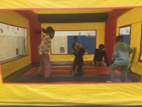 When weather is not good, inside bouncy house was!