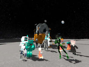 Group photo on the moon - next time, Jupiter!
