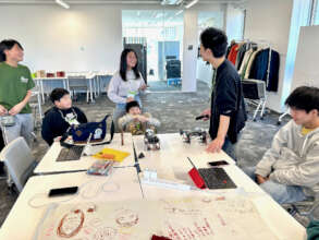 Demo of future school life with companion robots