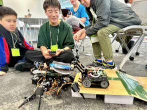 Can the robots work together to carry batteries?