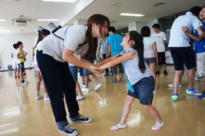 Giving imaginary gifts to each other at a workshop