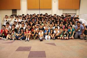 A group photo after singing