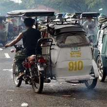 Tricycle Taxis On the Streets of Manila