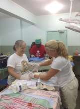 Volunteers helping with post surgery recoveries