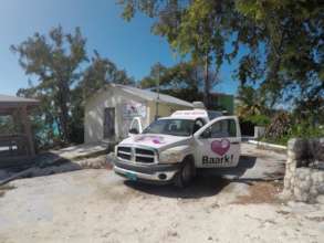 The Baark! van ready for action in Staniel Cay