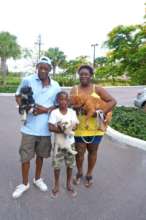A family brings in their pets for spay/neuter