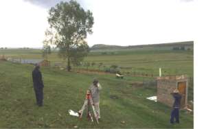 Laying out pole plan for Ha Makebe