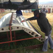 Tsoeni adds foam to the solar trough "sandwich".