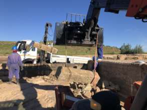 Replacing the large stone walls of the buttress