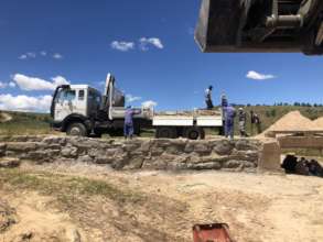 Stone and materials moved to the bridge site