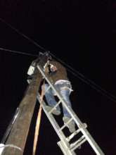 Late night check on electricity meters at Makebe