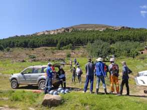 Team assembles to start digging for pole installs