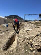 Jackhammering trenches