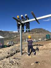 Mounting frame along a hillside sits high!