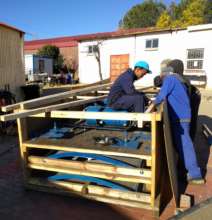 CSP collector, disassembled for shipment to India