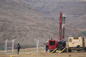 1PWR drill rig in action - prepping for poles