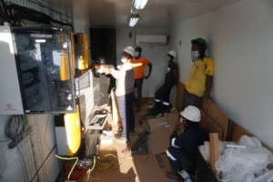 Inside the container at Ha Nkau