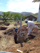 Methalaneng ground mount post installation