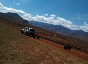 Hauling Poles to Sehonghong