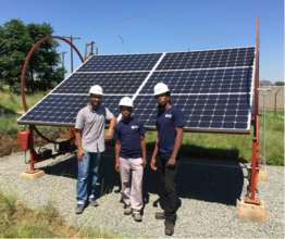 Lesotho team with PV tracker prototype