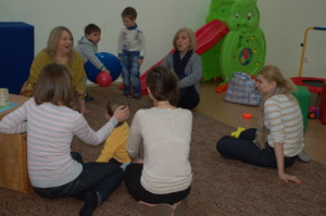 Discussion sessions with their mothers
