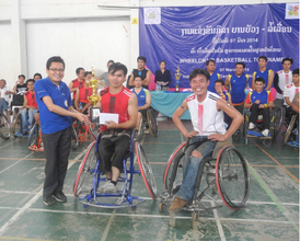 LDPA Vice Pres Nouaneta congratulates players