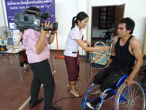 TV Journalist interviewing one of the players