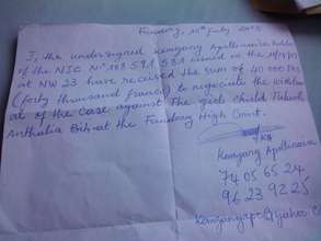 Withdrawal of  court case against  a female orphan