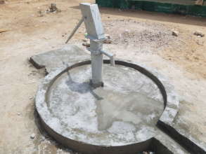 One of the completed hand pumps